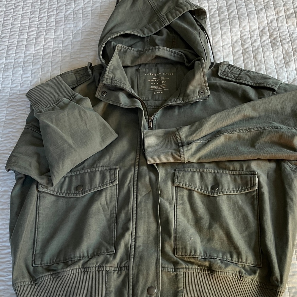 Abercrombie & Fitch Military Style Jacket in Olive
